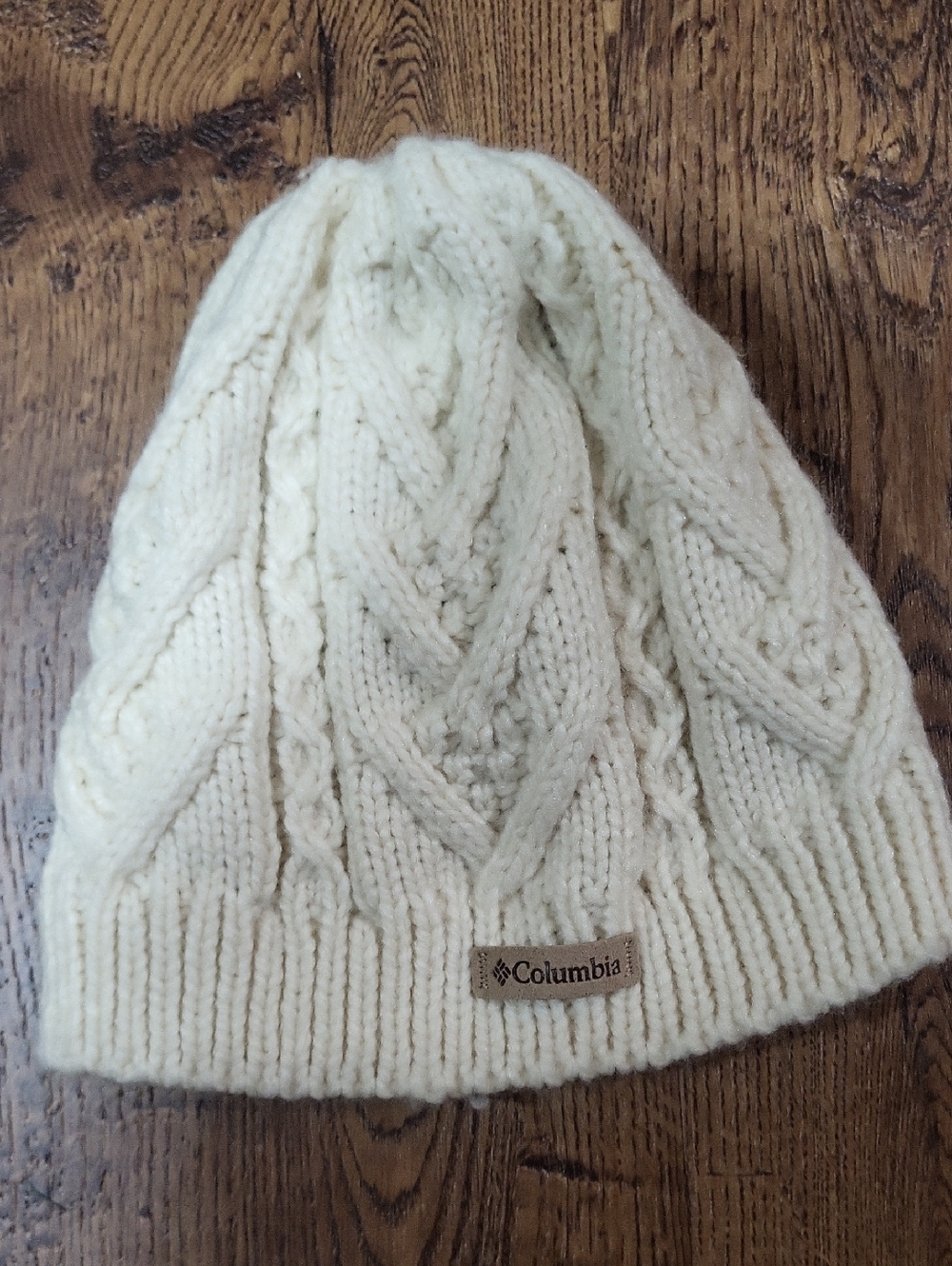 Columbia Off-White Cable Knit Beanie